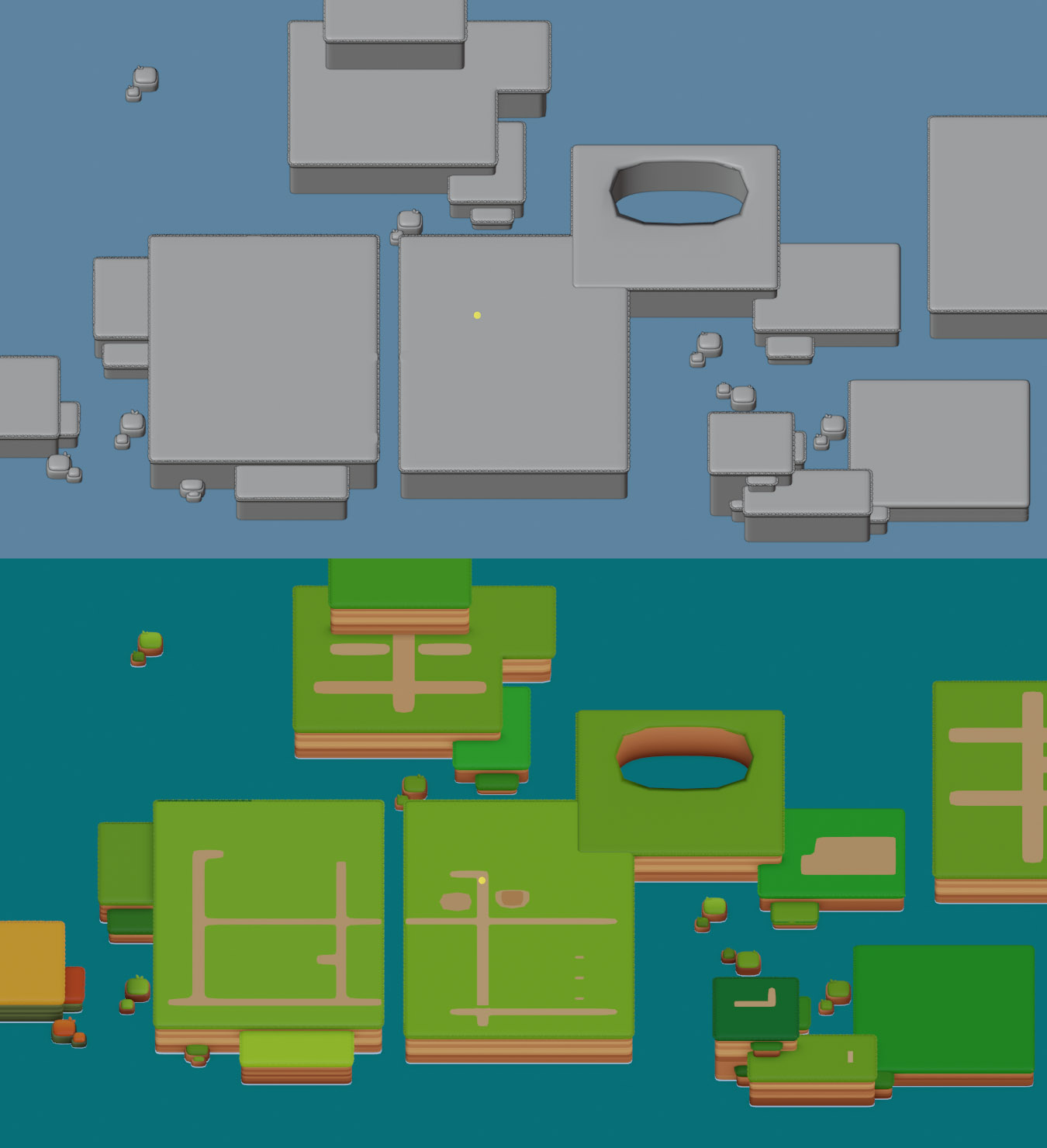 Blender制作游戏像素风格小城镇-概念图制作