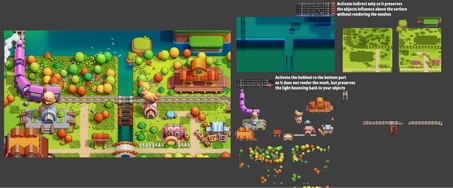 Blender制作游戏像素风格小城镇-分层渲染图合成
