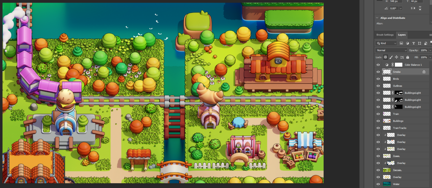 Blender制作游戏像素风格小城镇-阴影部分添加色彩平衡