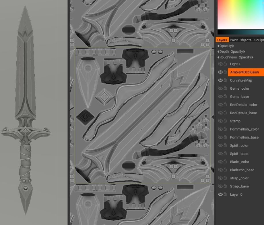 在3ds Max中制作灵剑的纹理贴图_Renderbus渲染农场