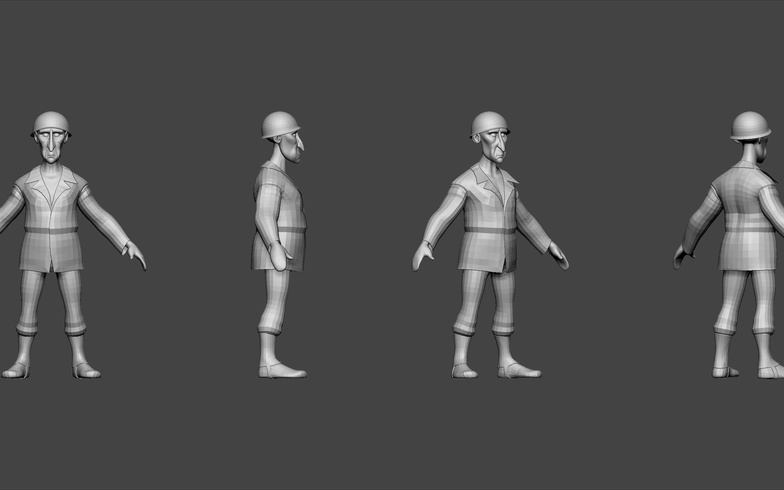 使用Maya和ZBrush制作3D模型:二战士兵