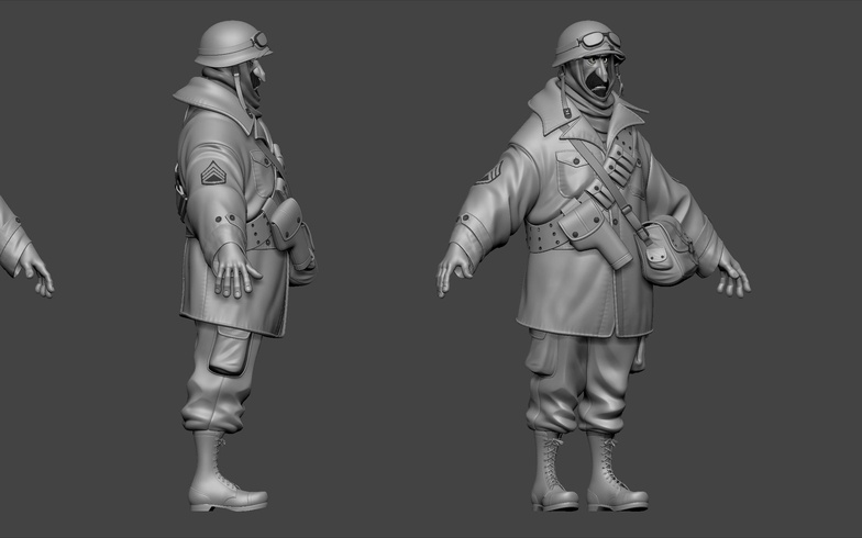 使用Maya和ZBrush制作3D模型:二战士兵